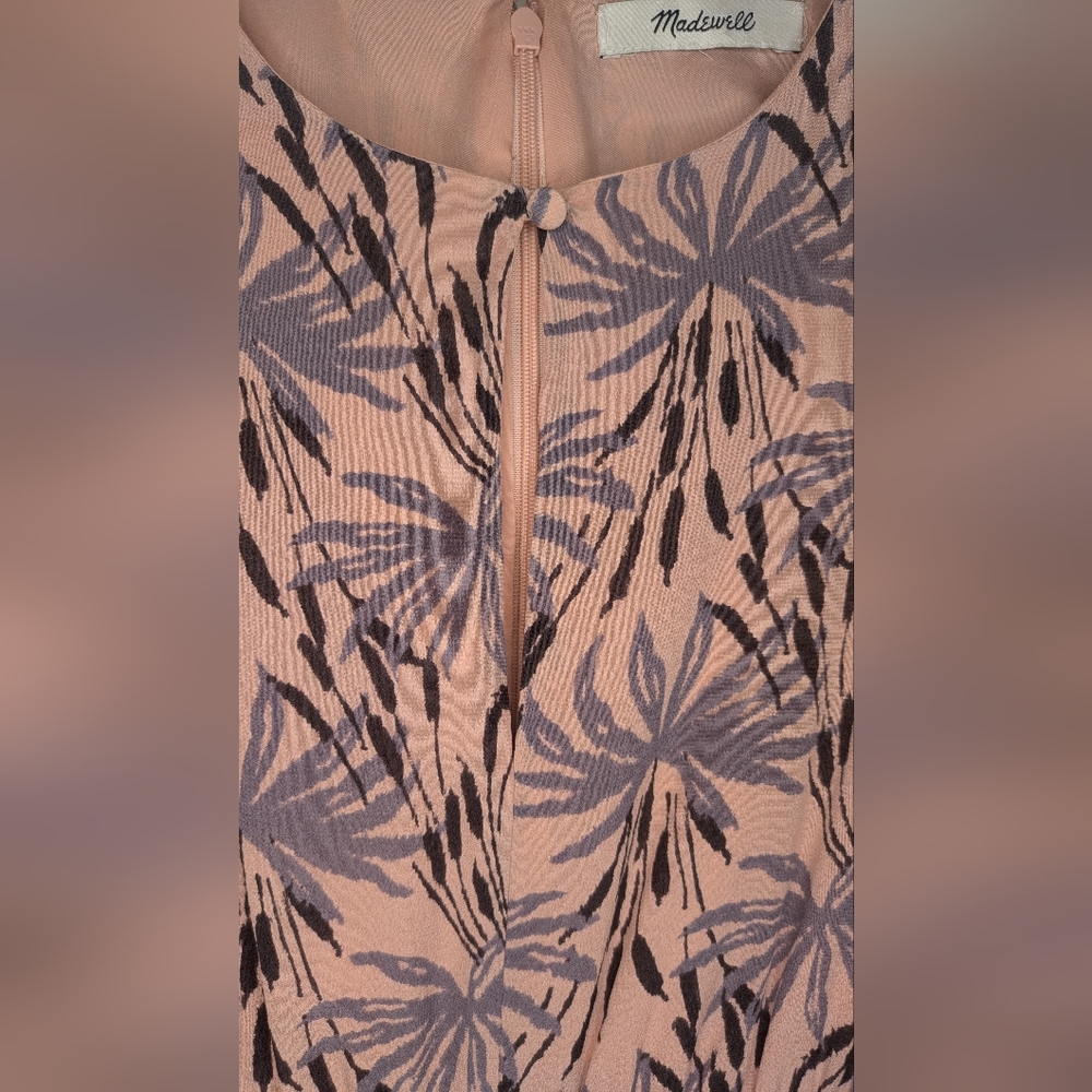 Madewell Silk Tie Sleeve Maxi Dress In Oasis Palms - Picture 9 of 11